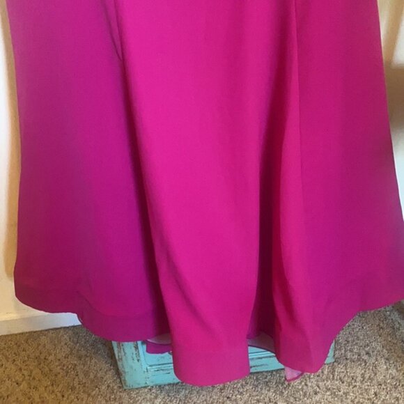 NEW HEBEOS 12/L One-Shoulder Sleeveless Full Length Bridesmaid Dress Orchid Pink - Picture 4 of 5